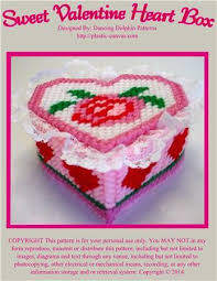 Holiday and event icons set. Sweet Valentine Heart Box Plastic Canvas Pattern