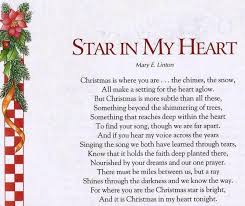 The star cowered in the impenetrable darkness and attempted to slide along the shadowy darkness way down,at the entrance of the heavenly arch, the timed christmas star shone. Star In My Heart Laurel S Writing Desk