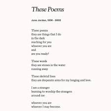 These Poems They Are Things That I Do In The Dark Reaching For You Whoever You Are And Are You Ready June Jordan Worldp Poems Jordan Quotes World Poetry Day