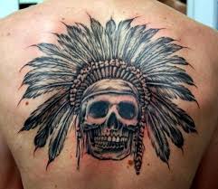 Many choose to gravitate towards female native american. Awesome Skull In An Indian Headdress Tattoo On Back Tattooimages Biz