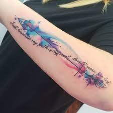 The feather tattoos come in lots of various designs. Watercolor Arrow Tattoo Google Search Watercolor Arrow Tattoo Arrow Tattoos For Women Arrow Tattoo
