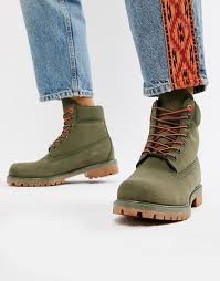 Timberland 6 Inch Premium Boots In Khaki Boots Timberland Khaki Green