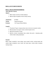 Idris b ismail sedang memberi ucapan perasmian penyerahan watikah. Modul Aktiviti Mentor Mentee