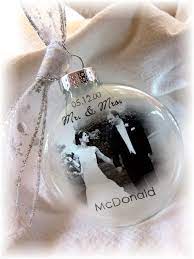 First Christmas Mr Mrs Photo Wedding Holiday Glass Ornament Etsy First Christmas Married Married Ornament Wedding Ornament