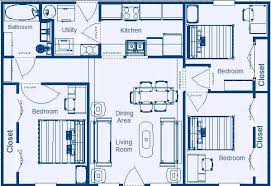 Home Floor Plan 988 Sq Ft 3 Bedroom 1 Bathroom Mirror Image Of The Above 26 X 8 Core Module Simple Floor Plans House Layout Plans Low Cost House Plans
