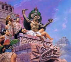 Rowena Morrill Aztec Sacrifice Aztec Warrior Aztec Art Mexican Art