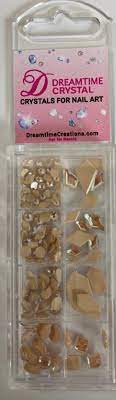 Dreamtime Crystal Nail Art Kit, Nude Mix - in easy to use 8 Compartment  tray| Dreamtime Creations