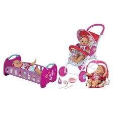 Fisher Price Little Mommy Baby So New Home Away Set By Fisher Price 36 99 Includes Doll Stroller Crib Trave Baby Doll Strollers Mommy Baby Baby Dolls
