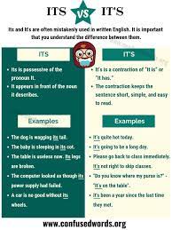 Its Vs It S How To Use It S Vs Its Correctly Confused Words In 2020 Learn English Words Learn English Vocabulary English Words