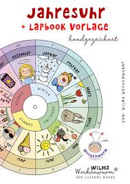 There are map lapbook pieces for learning geography. Jahresuhr Basteln Fur Kinder Vorlage Und Kleines Lapbook Pdf Jahreskreis Kindergarten Kalender Fur Kinder Vorschulprojekte Basteln Und Lernen