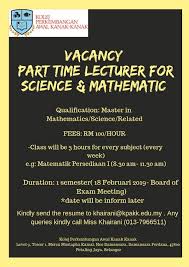 Rajnandgaon district recruitment 2019 @ rajnandgaon.nic.in is released by the officials of the rajnandgaon district for 15 guest lecturer posts. Kolej Perkembangan Awal Kanak Kanak Part Time Lecturer For Science Mathematic