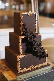 Notwedding Boston Larakimmerer 39 Ruffled Chocolate Wedding Cake Cake Gold Wedding Cake