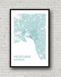 Melbourne Map Print Poster Australia Map Victoria Map Print Etsy Poster Prints Melbourne Map Posters Australia