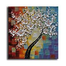 Shop modern tree paintings created by thousands of emerging artists from around the world. Yasheng Art Modern Abstract Painting 3d Red Flowers Oil Painting On Canvas Tree Paintings Home Interior Decor Wall Art For Living Room Bedroom Ready To Hang 24x24inch Buy Online In Bahamas At