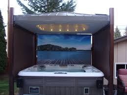 Still, that doesn't make a wooden gazebo an inappropriate addition to a private home's outdoor area. Find And Save Ideas About Tub Cover On Doubledeckerdiy See More Ideas About Covered Hot Tub Outdoor Spa And Hot Tub Gazebo Hot Tub Outdoor Hot Tub Backyard