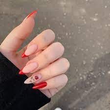 tumblr french manicure acrylic nails heart nails french manicure nails