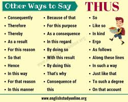 Thus Synonym Useful List Of 25 Synonyms For Thus With Example Sentences English Study Online English Vocabulary Words Learn English Words English Study