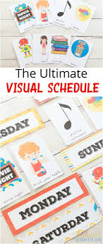 One day in my life grade/level: Daily Visual Schedule For Kids Free Printable Natural Beach Living