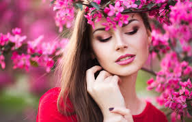 Download 4k wallpapers of best flowers, roses, tulips, lotus, lily, poppy, dahlia, cherry blossom for desktop & mobile phones in high quality hd, 4k, 5k resolutions. Wallpaper Girl Flowers Beauty Spring Garden Woman Young Beautiful Spring Happy Touch Images For Desktop Section Devushki Download