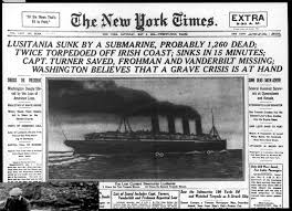 Pin By Jakub Lee On World War I Lusitania Newspaper Headlines Headlines