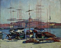 Port De Marseille Artist At Work Expressionist Landscape Fauvist
