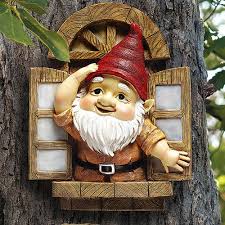 Knothole Gnomes Window Garden Welcome Tree Statue Wall Decor Fairy Garden Gnomes Garden Gnomes Statue Gnome Statues