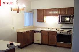 Here we go, small kitchen remodel before and after could be made by using glass doors. 30k Condo Remodel Cost Kitchen Bathroom After Photos Apartment Therapy