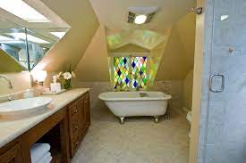All stained glass window designs bathroom windows are custom made to be affordable, and built using the unique scottish stained glass methods of excellence. Transformation Tuesday A Stained Glass Window Inspires A Vintage Bathroom Remodel One Week Bath