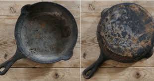 How To Clean Restore A Cast Iron Skillet Cleaning Cast Iron Pans Cast Iron Iron Skillet Cleaning