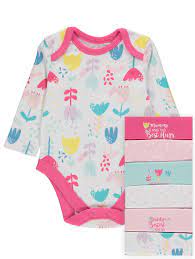 Assorted Printed Long Sleeve Bodysuits 7 Pack Baby George Baby Girl Bodysuit Bodysuit Baby Bodysuit
