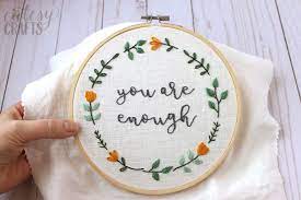 Inspirational cross stitch patterns free. You Are Enough Free Hand Embroidery Pattern The Polka Dot Chair