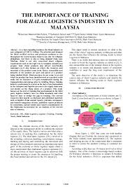 Halal industry in malaysia (2011). Pdf The Importance Of Training For Halal Logistics Industry In Malaysia Professor Dr Syed Jamal Abdul Nasir Syed Mohamad Academia Edu