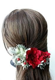 Holiday Hair Barrette Holiday Hair Accessories Red Flower Etsy Holiday Hair Accessories Holiday Hairstyles Hair Accessories Red