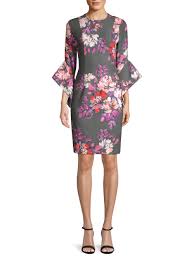 Black Halo Lorie Floral Sheath Dress Harbor Mist 2 Floral Sheath Dress Sheath Dress Dresses