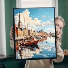 Tablou Canvas - France Harbour – The Print Studio