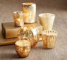 Gold designed traditional and premium looking candle holders. Eclectic Mercury Votive Holders Set Of 6 Gold Candle Holder Pottery Barn