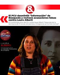 Desde el PCU afirmaron que Laura Alberti sigue siendo la secretaria de  Finanzas en integrando la dirección del partido. Accedé al contenido  completo en nuestras historias▶️💻🔗☝️