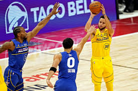 The 10 starters (five players from each conference) were selected based on weighted voting from fans, current nba players and a media panel. V0f Ivrwnrtorm