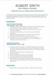 Do you need the best self employed resume? Freelance Translator Resume Samples Qwikresume