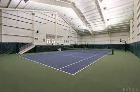 Buttoned Up Colonial Stocked With Indoor Tennis Complex Indoor Tennis Tennis Tennis Court Design