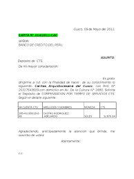 Carta A La Bcp Deposito De Cts