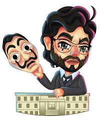 Eng Esp El Profesor De La Serie La Casa De Papel En Caricatura Ilustracion Digital Steemit
