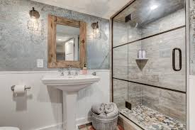 I was asked by the client to incorporate some yellow/black street tiles and a manhole tile. So Sharp Basement Bath Industrial Bathroom Design