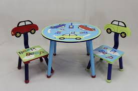 Ehemco Kids Table And 2 Chairs Set With Cars Theme Kids Table Chair Set Toddler Table Kids Dining