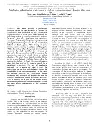 Kuala lumpur regional centre for arbitration adjudication rules & procedure (revised as at part a rules rule 1: Pdf Adjudication And Arbitration As A Technique In Resolving Construction Industry Disputes A Literature Review