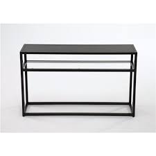 Console tables & sofa tables. Nspire Contemporary 2 Tier Glass And Metal Console Table Black 10 In X 50 In X 29 5 In 502 524bk Rona