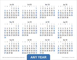 Download The Year Calendar With Large Numbers From Vertex42 Com In 2020 Calendar Template Yearly Calendar Template Yearly Calendar