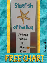 Free Starfish Of The Day Or Week Chart