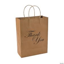 The gift must have been wrapped in silver paper, but the gift inside is a glittery packing shone even more. Large Thank You Kraft Paper Gift Bags