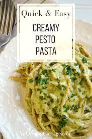 Fast 5 Ingredient Creamy Pesto Pasta Recipe An Oregon Cottage Recipe Creamy Pesto Pasta Creamy Pesto Pasta Recipe Pesto Pasta Recipes